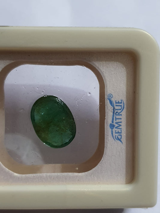 Natural Emerald - Oval-Cut Green Gemstone | Gemtrue Verified